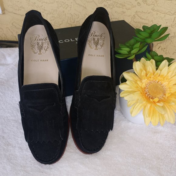 Cole Haan Shoes - Cole Haan black suede Pinch Grand Penny Kiltie loafer    **